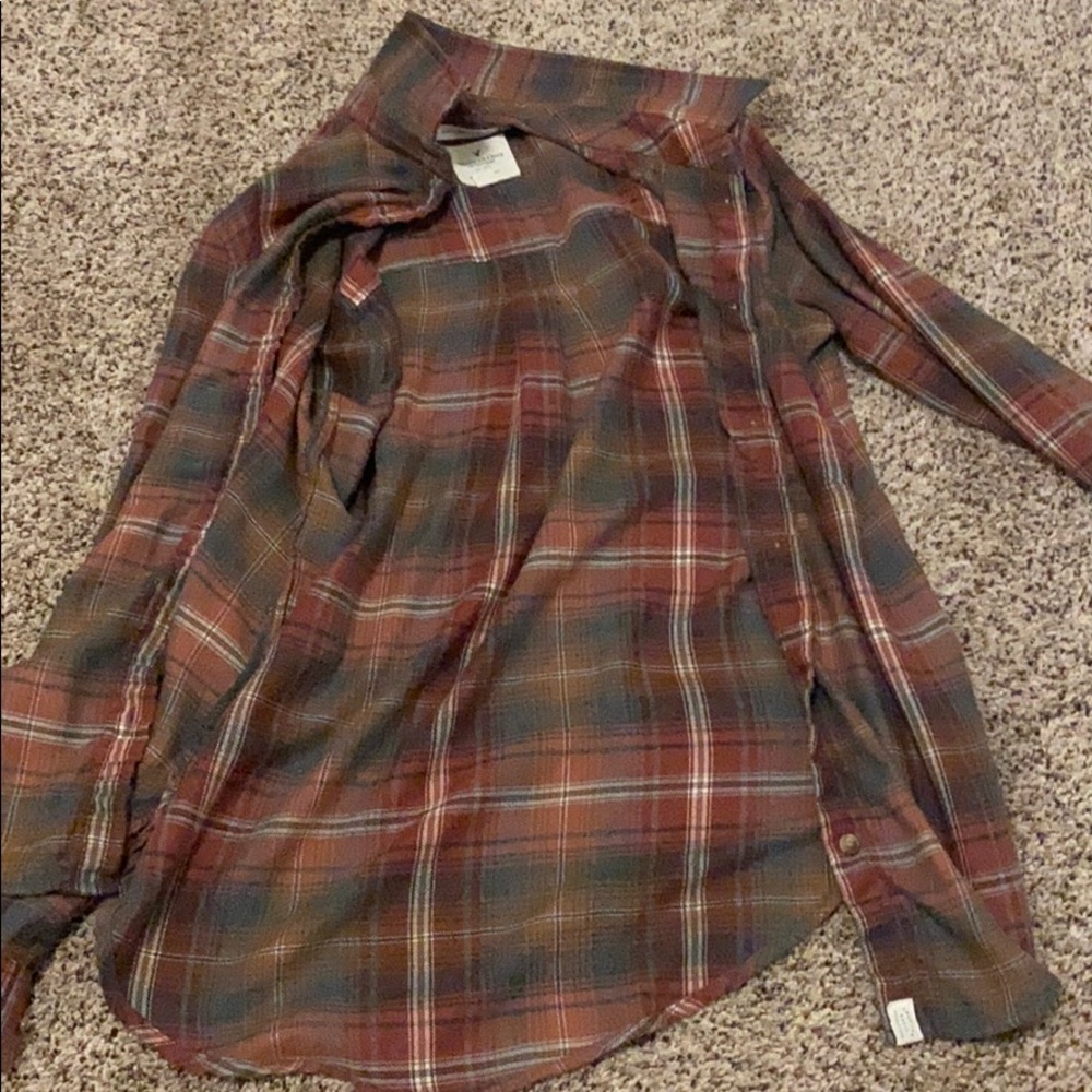Brown American Eagle flannel